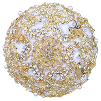 Prilagodljiv Poročne in Bridesmaid, Šopke Luksuzni Polno Diamond Traku Simulacije Rose DIY Poroko Rekviziti W888-B
