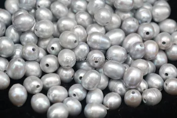 100pieces sladkovodnih biserov sivo jajce narave 9-13mm kroglice na debelo popust svoboden za izdelavo nakita DIY celotno luknjo