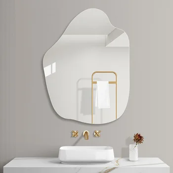 Nepravilna Oblika Ogledalo Stenske Nezlomljiv Varnost Ličila Kopalnica Ogledalo Osvetlitev Sodobnih Miroir Salle De Bain Pohištvo