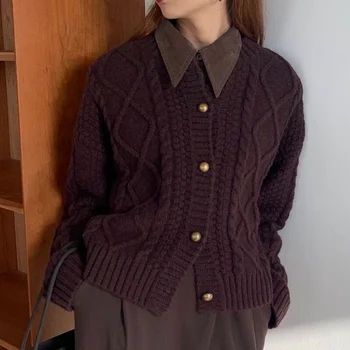 Pulover leni jopico korejski nežen plašč jeseni 2021 novi ženski zimski pulover z dolgimi rokavi