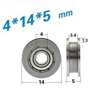[H0414-5]10PCS/veliko minisize 604 694 kroglični ležaj z U/H profilirane kovinske non-standard žogo roller škripec s 4*14*5 mm 0414HH