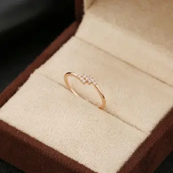 Japonski in korejski tri vrstice devet diamond S925 obroč ženski rose zlata preprost temperament vsestranski