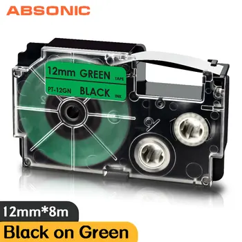 Absonic 12 mm Nalepka Trak XR-12GN Črna na Zeleno XR 12GN XR12GN 1/2