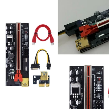 PCIE Riser Card VER009C PLUS PCI-E Riser 1X Do 16X PCI Express Adapter za Kartico Z USB3.0 SATA 15Pin Napajalni Kabel