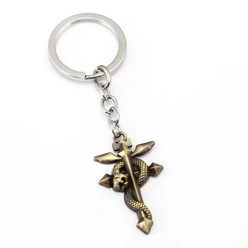 12pcs/veliko Fullmetal Alkimist Keychain Križ Čar Ključnih Verige Moških Key Ring Imetnik Anime Chaveiro Obesek Nakit, trgovina s Spominki