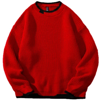 2022 japonski slog hip hop ohlapen pulover prevelik pulover pleten ženske in moške, božična puloverji jersey unisex skakalec 037