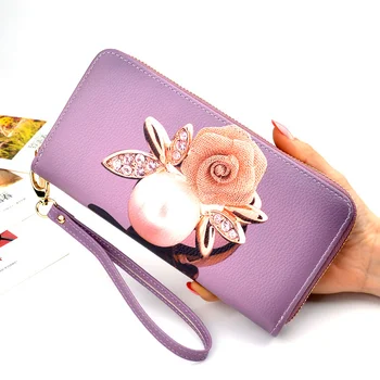 Novo ročno vrečko ženski torbici žensk dolgo tiskanje velikih zmogljivosti modi žep kartico vrečko zadrgo denarnice