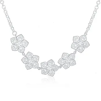 925 sterling silver fashion letnik lepe bauhinia ogrlica pet cvetje clavicle verige ženske stranka darilo nakit