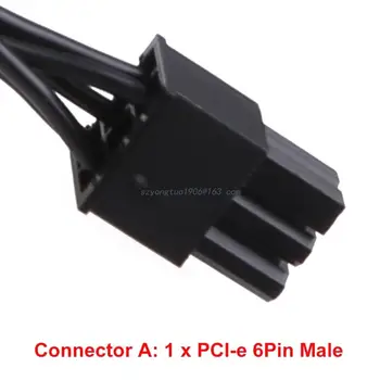 6 Pin Power Razširitev Trdi Disk Kabel 1 Moški 4 Ženske Splitter Adapter za 19,7-palčni(50 cm)