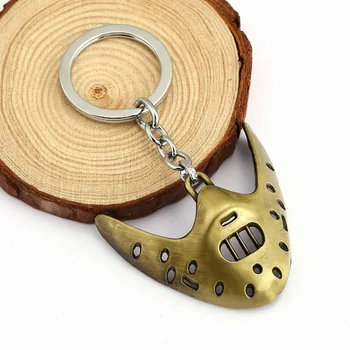 H&F Triler Film Tema, Tišina Jagnjeta Bronasto Prekrita Masko Obesek Keychain Key Ring Ključa Imetnika Dodatne Opreme