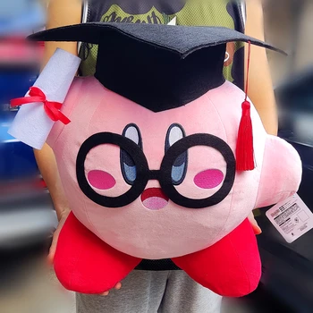 Novo Cute Anime Risanke Zvezda Kirby Plišastih Igrač Veliko Roza Kirby d doktor tehniških znanosti. Klobuk Diplomi Kawaii Zvezda Kirby Mehko Polnjene Lutka Dekle Darila