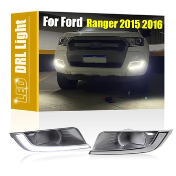2Pcs Sprednji Odbijač Bela LED DRL Dnevnih Luči Za Ford Ranger 2015 2016 (Fit Krog Meglo Lučka)