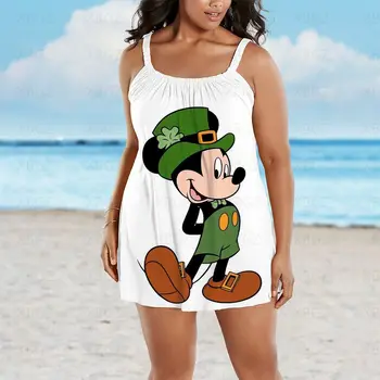 Risanka Ženske Obleke Free Shipping Plus Velikost Poletne Obleke Disney Loose Ženska 2022 Mickey brez Rokavov Zanko Seksi Tiskanja Boho