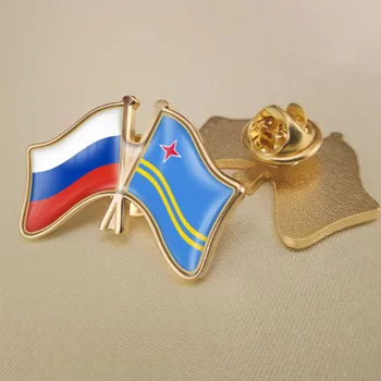 Ruske Federacije in Aruba Prečkal Dvojno Prijateljstvo Zastav broške Broška Značke