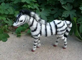 srednja simulacije črnega&white zebra igrače, plastične&krzno zebra lutka darilo o 30x24cm 2455