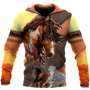 Moda Ljubezen Konj jeseni, pozimi Majica 3D tiskanja Unisex priložnostne Zip Hoodie original ulica slog Hoodie