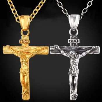 2021 Moda Jezus Križ Obesek Ogrlica iz Nerjavečega Jekla, Titana Bog Ogrlico, ki za Moške Dodatki za Darilo